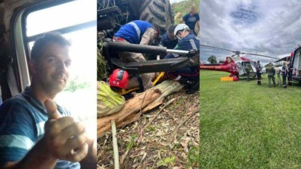 Homem fica gravemente ferido após acidente com trator em São Mateus do Sul