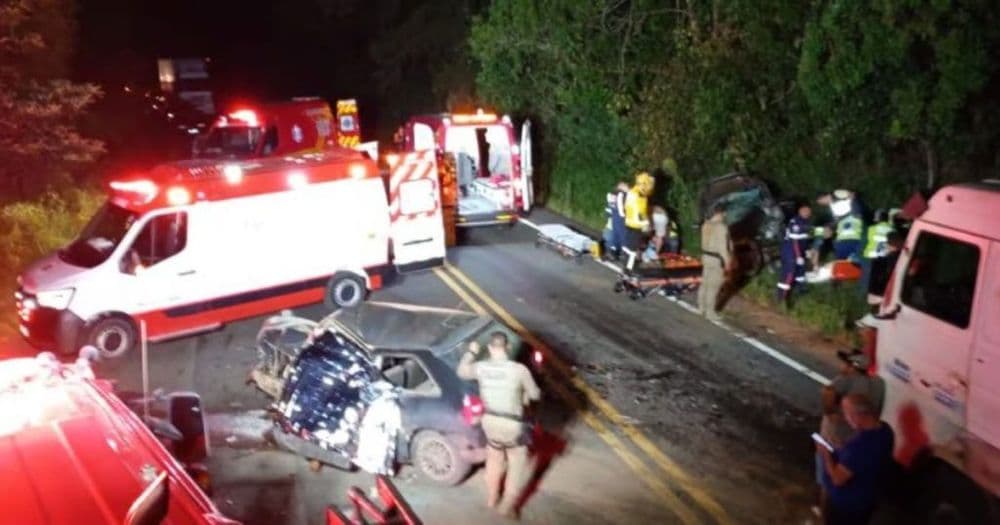 Colisão na BR-280 resulta em uma morte e dois feridos em Porto União