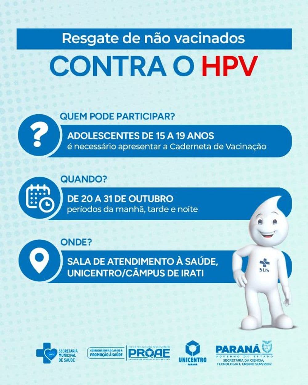 Resgate de não vacinados contra o HPV