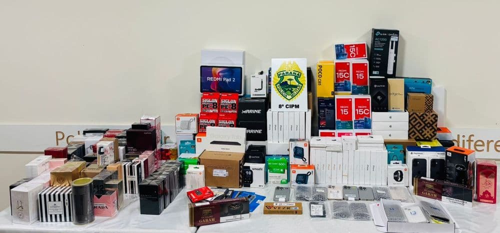 Apreensão milionária: eletrônicos e perfumes do Paraguai são interceptados em Inácio Martins