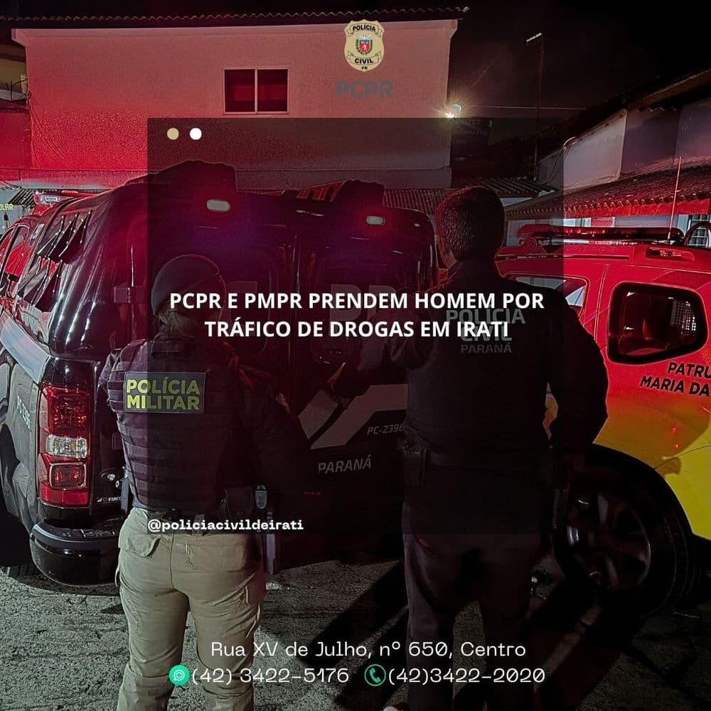 Condenado por tráfico de drogas é preso novamente em Irati durante ação policial conjunta da PCPR e PMPR